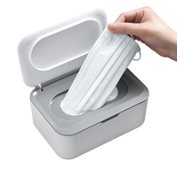 Boîte distributrice de lingettes humides hermétique avec couvercle rabattable, résistante à l'humidité, pour bébé, maison, cuisine, bureau, voiture