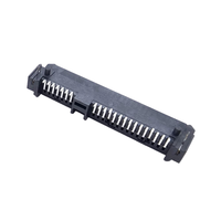 Conector de Terminal de Enchufe SATA 22p SMT LCP de Latón, 15U, Dorado, Paso de 1.27mm, para PCB, IP67