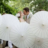Parasol de mariage en bois et bambou, artisanat traditionnel chinois en papier blanc, idéal pour les mariages en extérieur (DIY)