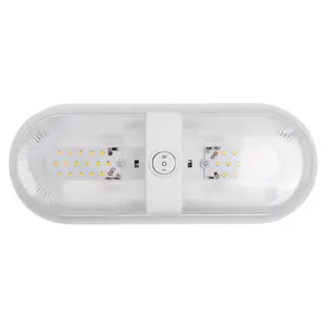 225 10-24V LED RV Ceiling Dome Light RV Interior Lighting for Trailer Camper with Switch, Double Dome 560LM 48 Beads