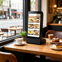 Afficheur de menu numérique portable pour restaurant, écran tactile unique de 8 pouces, alimenté par batterie, Android CMS, WiFi à distance, Koisk