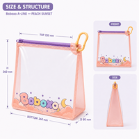 Boboxo Pochette de transport transparente en PVC durable et tendance pour jouet monstre en peluche, avec mousqueton, étui zippé doux en sherpa, sac mignon pour collection, cadeau