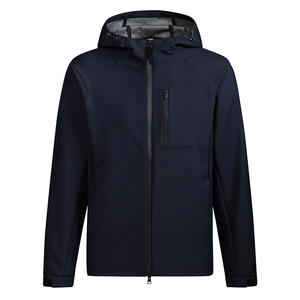 Trùm đầu Áo Gió Áo khoác với cao cổ dây kéo đóng cửa đồng bằng nhuộm softshell lưới lót vải mùa đông mùa thu mùa Kích thước XL - Product Image 4