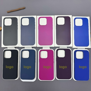 Coques de téléphone portable en silicone liquide LOGO pour <span class=keywords><strong>iPhone</strong></span> 17 Pro Max 16 Pro Max 15 <span class=keywords><strong>14</strong></span>, avec recharge sans fil et couvercle magnétique, livrées avec boîte de vente au détail - Product Image 1