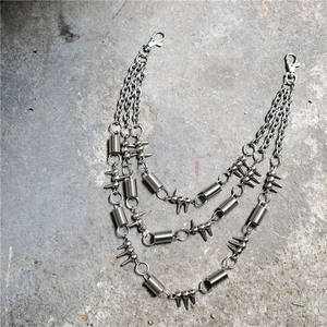 मिश्र धातु धातु शंकु कनेक्शन बेली चेन कार्गो पैंट श्रृंखला बहुमुखी यूनिसेक्स हिप हॉप रॉक पंक डिस्क फैशन कमर चेन - Product Image 2