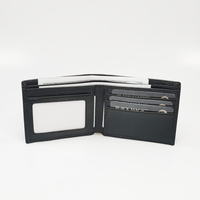 Portefeuille de luxe personnalisé en cuir véritable pour hommes, petit porte-monnaie de styliste, accessoire de business, noir, vente en gros,