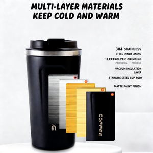 Magazzino USA Tazza da Viaggio per Caffè 380ml a Doppia Parete in Acciaio Inox 304/18/8 Termica Isolata con Coperchio <span class=keywords><strong>Piccolo</strong></span> <span class=keywords><strong>Thermos</strong></span> 6-12 Ore di Conservazione del Calore - Product Image 3