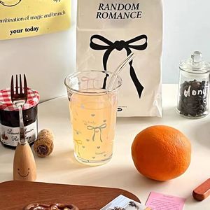 Dessert imprimé mignon de dessin animé Lelyi avec tasse en verre de paille ins tasse en verre de grande capacité domestique - Product Image 2