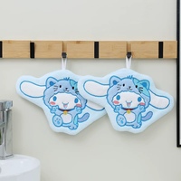 Cute Cartoon Kuromi Cinnamoroll Coral Velvet Hanging Hand Towel for Children Quick-Dry Thick Kitchen Towel