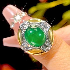 Dainty Eco-friendly 10*12-8*10mm Green Cubic Zirconia Palace Style Matching <b>Set</b> Copper Gold Plated Female Jewelry <b>Set</b> - Product Image 4