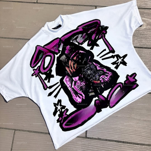 Tshirt Designers Custom Streetwear Cropped batwing Sleeve <strong>White</strong> t <strong>Shirt</strong> High Quality Personalized 100% Cotton Printed T-<strong>shirt</strong> - Product Image 4