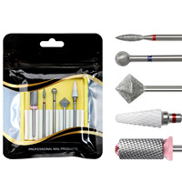 Lime à ongles en carbure céramique de style russe à fixation frontale pour éliminer les peaux mortes, lot de 5 pièces pour manucure gel et acrylique