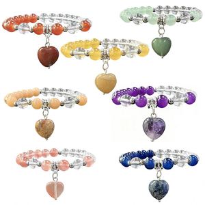 Bracelet en pierre naturelle avec perles de verre colorées, symbole de compassion et de gentillesse, bijou très apprécié, carte de conseils d'entretien. - Product Image 1