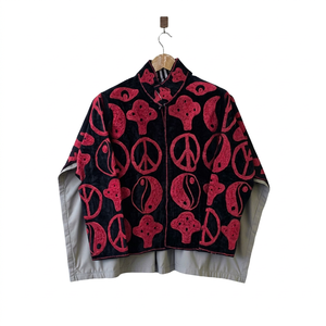 Manteau de luxe pour femme en velours brodé Suzani fait main, style bohème, écologique, avec doublure en coton, idéal pour les soirées - Product Image 1