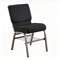 Chaise d'église/hôtel empilable en fer STG Modern Congregation avec étagère de rangement pour école, salle de réunion, salle, cathédrale