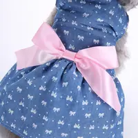 2022 Amazon sıcak satış özelleştirilmiş tasarım Pet giyim köpek giysileri yaz kedi Denim küçük köpek giysileri Pet etek