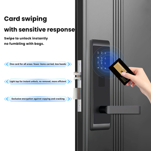 Serrure de porte intelligente pour hôtel, serrure numérique électronique à clé, contrôle à distance par application, serrure à carte RFID, étanche, noire, haute sécurité, CNC - Product Image 5
