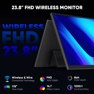 Ventes d'usine SIBOLAN, écran LCD sans fil pas cher de 23,8 pouces, 1080P, écran portable pour ordinateur portable, écran étendu - Product Image 4