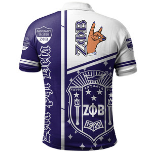 <span class=keywords><strong>Polo</strong></span> da uomo con Logo personalizzato Zeta Phi Beta a maniche corte stile traspirante segno a mano <span class=keywords><strong>Polo</strong></span> stampato 3D <span class=keywords><strong>magliette</strong></span> da uomo t-Shirt - Product Image 2