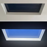 Panneau lumineux LED carré 60x60cm, luminaire, lucarne artificielle, fenêtre de bureau, hôtel, hall, hôpital, lumière du soleil virtuel