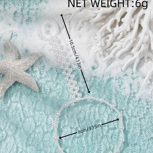 Tobillera de Perlas de Imitación con Hilo Elástico, Estilo Bohemia, Joyería para Pies de Mujer para Bodas y Playa - Product Image 4