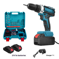 Perceuse industrielle professionnelle multifonction mini, perceuse à percussion sans fil double vitesse 21V 2.0AH, batterie au lithium, mandrin sans clé 1/2