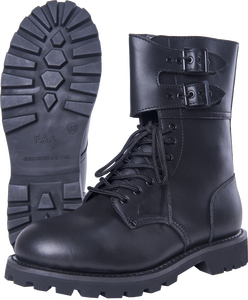 Bottes de garde-corps tactiques en cuir véritable pleine fleur noires <span class=keywords><strong>pour</strong></span> hommes <span class=keywords><strong>chaussures</strong></span> de randonnée en plein air bottes à semelle en caoutchouc - Product Image 2