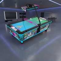 Table de hockey sur air en métal pour salle de jeux commerciale, machine de jeu à monnayeur pour 2 joueurs avec lumières LED et son, garantie 1 an