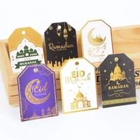 Étiquettes cadeaux en papier Eid Mubarak, étiquette cadeau Ramadan Islam, décoration de fête musulmane, boîtes de sacs cadeaux à suspendre, décor Eid Al Adha, 48 pièces