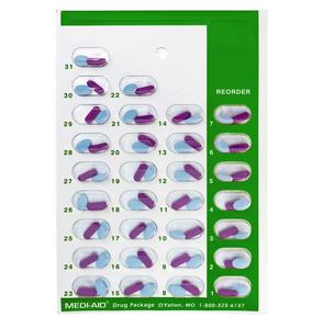 Medi-Aid Cor Codificado AM/PM Mensal 31 Dia Medicação Blister Cartões - Product Image 1