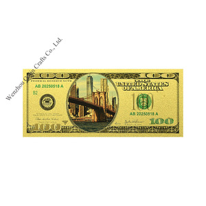 Billet de banque commémoratif en feuille d'or de 100 dollars de la Pont de <span class=keywords><strong>Brooklyn</strong></span>, plaqué or 24 carats, carte souvenir en PVC étanche, cadeau pour collection - Product Image 3