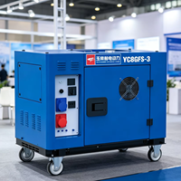Générateur diesel monophasé super silencieux 8kW 9kW Max, groupe électrogène portable AVR, réservoir de carburant 25L, 230V 400V 10kVA, démarrage électrique, 50Hz 733cc