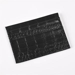 Porte-cartes ultra-fin en cuir de crocodile pour femme, mini porte-cartes bancaires et d'identité - Product Image 3