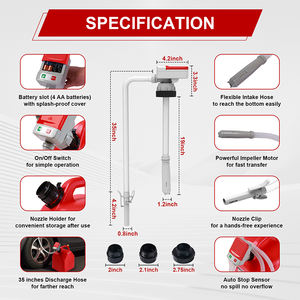 Pompe de transfert de liquide à piles portable pratique Transport facile Pompe à huile électrique Équipement de <span class=keywords><strong>service</strong></span> d'essence - Product Image 6