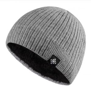 Knitted Ski Cap Khaki <b>Warm</b> Winter <b>Hat</b> With Snowflake Logo Adult Unisex - Product Image 2