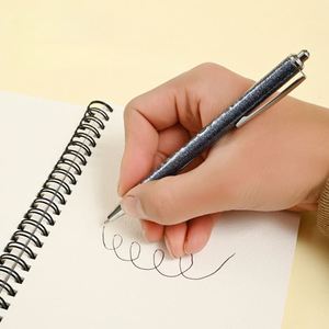 Stylo bille Click Logo avec corps métallique, design scintillant, personnalisable, rechargeable, pour cadeaux d'affaires, usage exclusif signature - Product Image 4