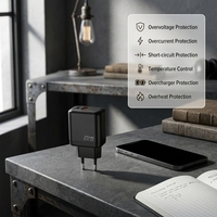 Cargador USB Cantell de Doble Puerto y 20W OEM con Enchufe EU/US (sin Cable) para Teléfono Móvil