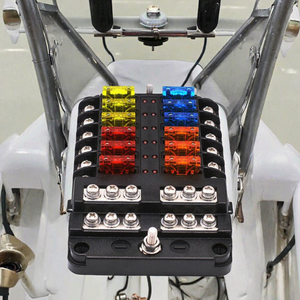 Boîtier de fusibles 32V 100A à 12 circuits avec barre omnibus négative et indicateur LED, en plastique et cuivre, pour voiture, bateau, camping-car, camion - Product Image 3
