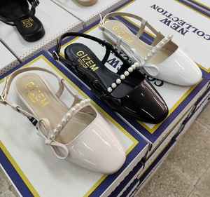 Chaussures ballerines à talon court pour femmes, sandales à talon court de 1 cm, pointures 36-40, fabriquées en Turquie - Product Image 1