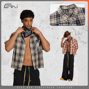 <span class=keywords><strong>เสื้อ</strong></span>เชิ้ตผู้ชายระบายอากาศได้ดี พิมพ์ลาย สำหรับฤดูร้อนและฤดูใบไม้ผลิ สไตล์ลำลอง <span class=keywords><strong>คอ</strong></span>ตั้ง แขนสั้น ผ้าถัก กระดุมแถวเดียว ผ้าแฟลนเนล เหมาะสำหรับวันหยุด - Product Image 3