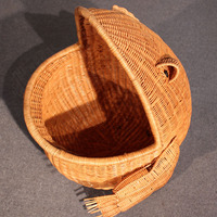 Main Panier De Rangement En Rotin Tissé Les Organisateurs Suspendus Grenouille Forme En Plastique Dessert Fruits Légumes Paniers Pique-Nique