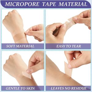 Cinta quirúrgica microporosa marrón, adhesivo autoadhesivo marrón color piel para párpados dobles, cinta de papel no tejido transpirable - Product Image 2