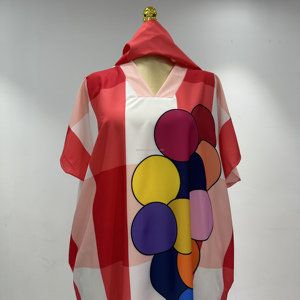 ชุดเดรสลำลองพิมพ์ลายบอลลูน คอวี สำหรับผู้หญิงไซส์ใหญ่สไตล์แอฟริกัน ใส่สบาย ระบายอากาศได้ดี ผ้าไม่ยับง่าย - Product Image 2