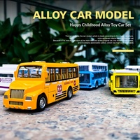 Miniature de bus scolaire en alliage, modèle réduit en métal à l'échelle 1:60, jouet pour enfants, emballage en boîte colorée