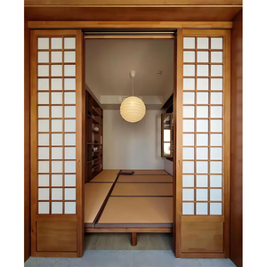 Elegantes puertas corredizas japonesas con infusión de papel para divisores decorativos de sala de estar - Product Image 4