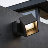 Lampe murale LED moderne à double tête certifiée ETL, IP65, étanche, en aluminium, carrée, réglable, à intensité variable, pour extérieur, jardin, villa