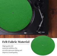 Tapis de tourne-disque vinyle vert en gros Tapis de sol en feutre pour disque vinyle de 3mm d'épaisseur 12 pouces Tapis de rangement pour plateau tournant vierge à impression personnalisée