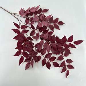 Feuilles de plantes vertes, fleurs de mariage, feuilles de banian douces, feuilles de banian artificielles blanches en gros pour arche décorative - Product Image 2