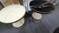 Ensemble de 2 tables basses en acrylique Table basse en pierre blanche Table basse robuste en travertin