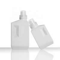 Bouteille vide de liquide de détergent à lessive en plastique HDPE, vide, carrée, rechargeable, 1L, 1000ml, 500ml